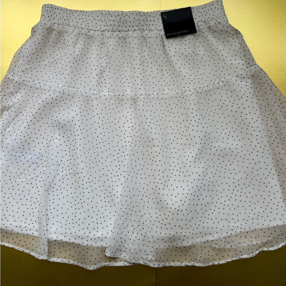 Banana Republic White Polka Dots Flowy Mini A-Line Summer Chic size Small - Picture 10 of 16